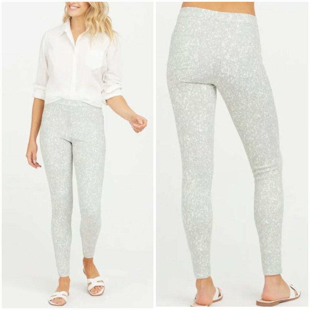 SPANX Ankle Jean-ish Leggings Speckled Gray size L